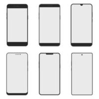 set van verschillende smartphones vector