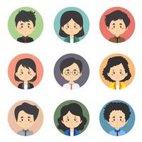 set 9 zakelijke avatars vector