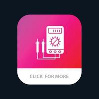 voltmeter ampère watt digitaal tester mobiel app knop android en iOS glyph versie vector