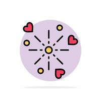 vuurwerk viering hart liefde abstract cirkel achtergrond vlak kleur icoon vector