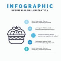 mand Pasen ei natuur lijn icoon met 5 stappen presentatie infographics achtergrond vector