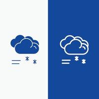 wolk regenen voorspelling regenen regenachtig weer lijn en glyph solide icoon blauw banier lijn en glyph zo vector