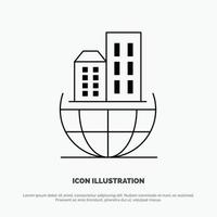 globaal organisatie architectuur bedrijf duurzame lijn icoon vector