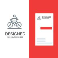 werkzaamheid fiets fiets fietsen wielersport grijs logo ontwerp en bedrijf kaart sjabloon vector