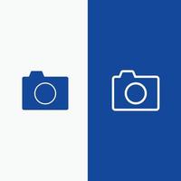 camera beeld foto eenvoudig lijn en glyph solide icoon blauw banier lijn en glyph solide icoon blauw banier vector