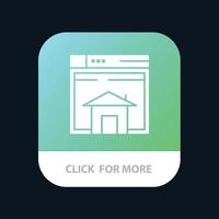 huis verkopen web lay-out bladzijde website mobiel app knop android en iOS glyph versie vector