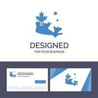 creatief bedrijf kaart en logo sjabloon kaart Canada blad vector illustratie