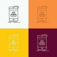 doos. 3d. kubus. smartphone. Product icoon over- divers achtergrond. lijn stijl ontwerp. ontworpen voor web en app. eps 10 vector illustratie