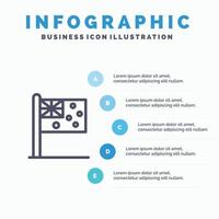 Australië land vlag natie lijn icoon met 5 stappen presentatie infographics achtergrond vector