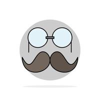 snor hipster movember bril mannen vlak kleur icoon vector