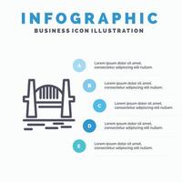 Australië brug stad sets haven Sydney lijn icoon met 5 stappen presentatie infographics achtergrond vector