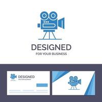 creatief bedrijf kaart en logo sjabloon camera vastleggen film film professioneel vector illustratie