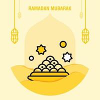 Ramadan kareem groet sjabloon Islamitisch halve maan en Arabisch lantaarn vector illustratie