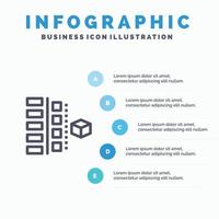 ontwikkeling fasen plan planning Product lijn icoon met 5 stappen presentatie infographics achtergrond vector