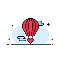 vliegend ballon heet ballon liefde Valentijn bedrijf logo sjabloon vlak kleur vector