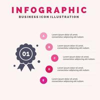 prijs insigne kwaliteit Canada solide icoon infographics 5 stappen presentatie achtergrond vector