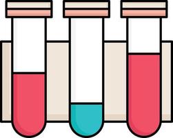 test buis wetenschap laboratorium bloed vlak kleur icoon vector