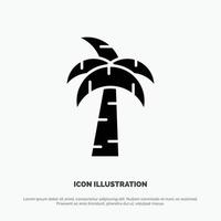 palm boom Brazilië solide zwart glyph icoon vector
