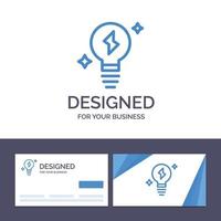 creatief bedrijf kaart en logo sjabloon lamp licht macht vector illustratie