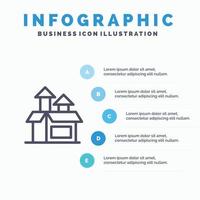 beheer methode prestatie Product lijn icoon met 5 stappen presentatie infographics achtergrond vector