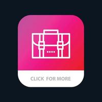 rugzak zak reizen kantoor mobiel app knop android en iOS lijn versie vector
