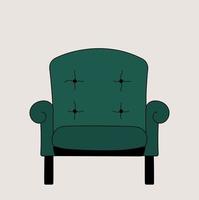 smaragd tekening fauteuil geïsoleerd. hand- getrokken knus vector fauteuil