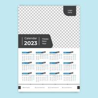 muur kalender 2023 sjabloon ontwerp vector, een bladzijde muur kalender 2023 sjabloon vector