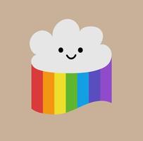 regenboog. achtergrond, met wolken. helling gaas, kleur regenboog, zomer of voorjaar blauw lucht behang. regenboog kleur spectrum. mooi zo het weer. droom teken. regenboog na regen. vector illustratie.