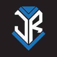 jr brief logo ontwerp Aan zwart achtergrond. jr creatief initialen brief logo concept. jr brief ontwerp. vector
