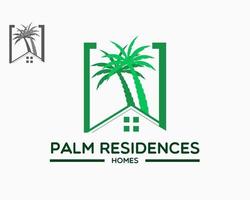 palm woningen logo ontwerp sjabloon. huis en palm boom illustratie vector