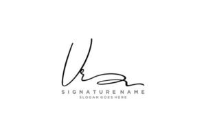 eerste vr brief handtekening logo sjabloon elegant ontwerp logo teken symbool sjabloon vector icoon