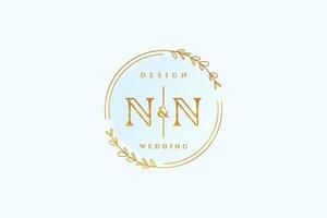 eerste nn schoonheid monogram en elegant logo ontwerp handschrift logo van eerste handtekening, bruiloft, mode, bloemen en botanisch met creatief sjabloon. vector