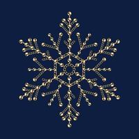 luxe sneeuwvlok gemaakt van sieraden goud kettingen en glimmend bal kralen. 6 kant sneeuwvlok. elegant juweel illustratie voor winter verkoop, kerstmis, nieuw jaar vakantie, geschenk decoratie. vector