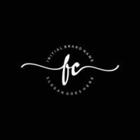 eerste fc handschrift logo sjabloon vector