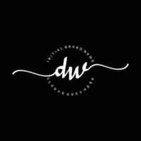 eerste dw handschrift logo sjabloon vector