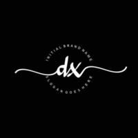 eerste dx handschrift logo sjabloon vector