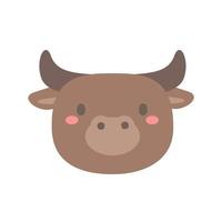 buffel vector. schattig dier gezicht ontwerp voor kinderen vector