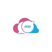 wolk babbelen vector logo ontwerp. communicatie en technologie logo sjabloon.
