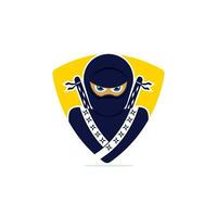 Ninja vector logo ontwerp sjabloon.