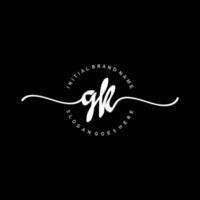eerste gk handschrift logo sjabloon vector