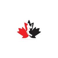 esdoorn- blad en batsman vector logo ontwerp. Canadees krekel symbool.