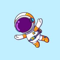 de astronaut is jumping naar beneden van de vlak en vliegend in de lucht vector