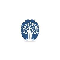 menselijk boom en hersenen vector logo ontwerp.
