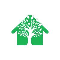 menselijk leven logo icoon van abstract mensen boom en huis vector. familie boom teken en symbool. vector