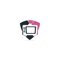 TV media logo ontwerp. TV onderhoud logo sjabloon ontwerp. vector