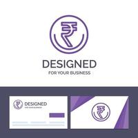 creatief bedrijf kaart en logo sjabloon bedrijf valuta financiën Indisch inr roepie handel vector ziek