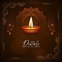 gelukkig diwali festival viering mooi groet kaart elegant ontwerp vector