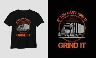 vrachtauto bestuurder t-shirt ontwerp wijnoogst stijl met vrachtauto en vlag vector