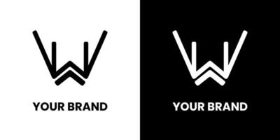 eerste brief w logo en vleugel symbool. merk ontwerp elementen, eerste brief woord logo icoon, eerste logo sjabloon vector