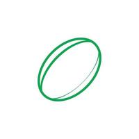 eps10 groen vector rugby bal abstract lijn kunst icoon geïsoleerd Aan wit achtergrond. rugby sport bal schets symbool in een gemakkelijk vlak modieus modern stijl voor uw website ontwerp, logo, en mobiel app